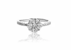 Solitaire multi diamants en or blanc
