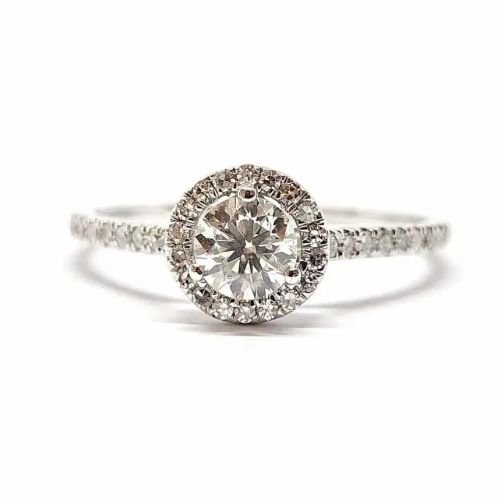 Solitaire or blanc 18 carats diamants