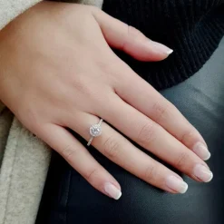Solitaire or blanc 18 carats diamants