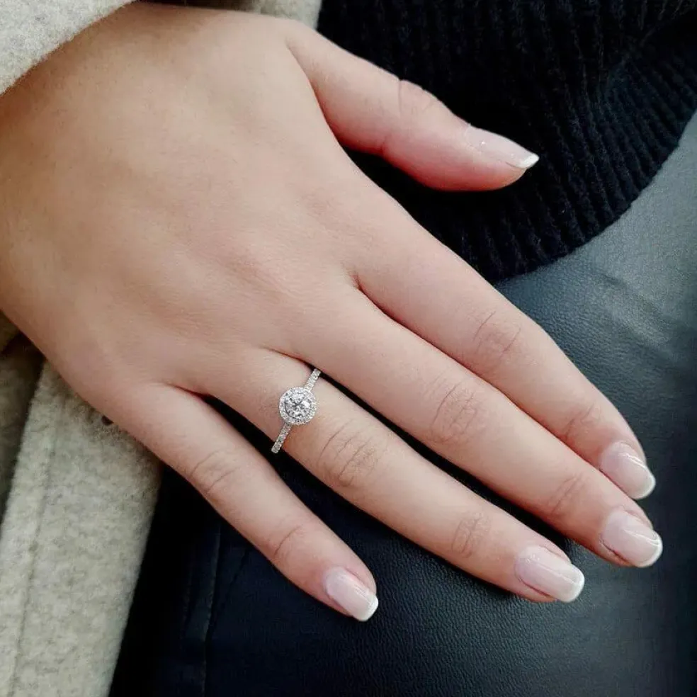 Solitaire or blanc 18 carats diamants