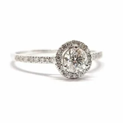 Solitaire or blanc 18 carats diamants