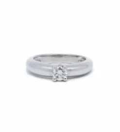 Solitaire Or blanc - Diamant de 0,45 carat
