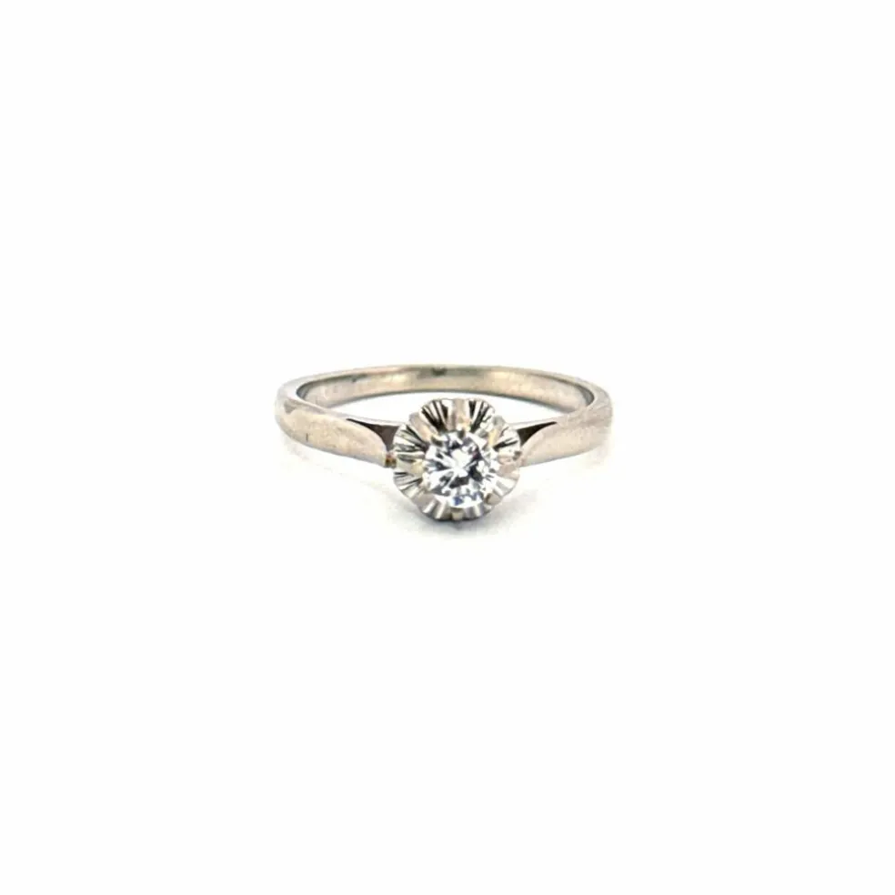 Solitaire Or Blanc Diamant