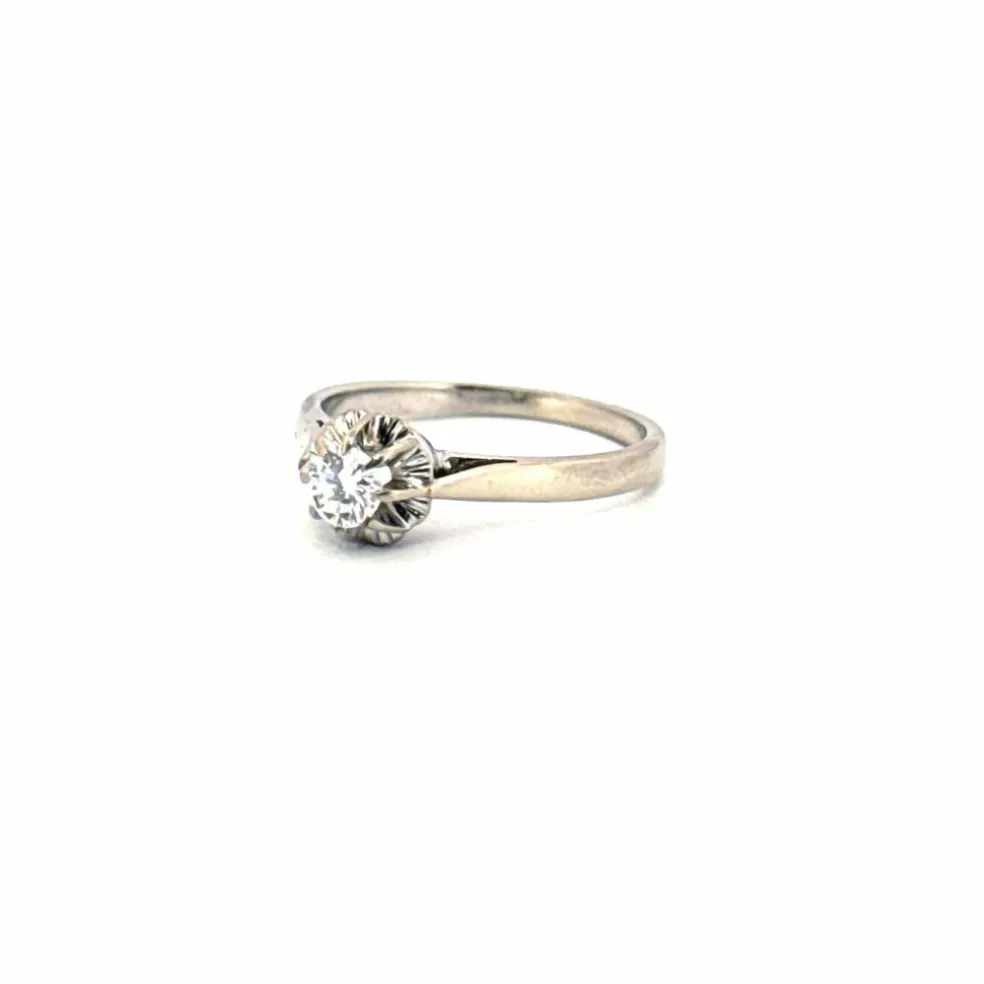 Solitaire Or Blanc Diamant