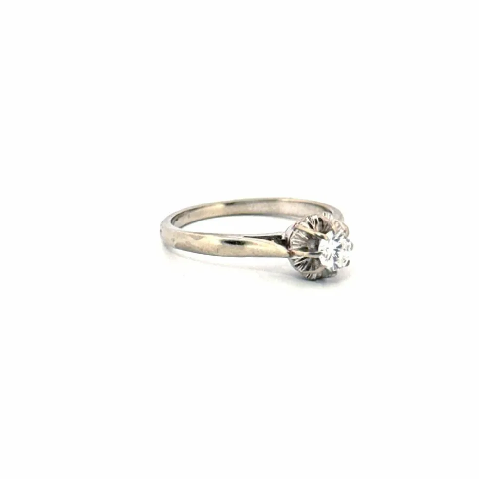 Solitaire Or Blanc Diamant