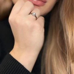 Solitaire Or Blanc Diamant