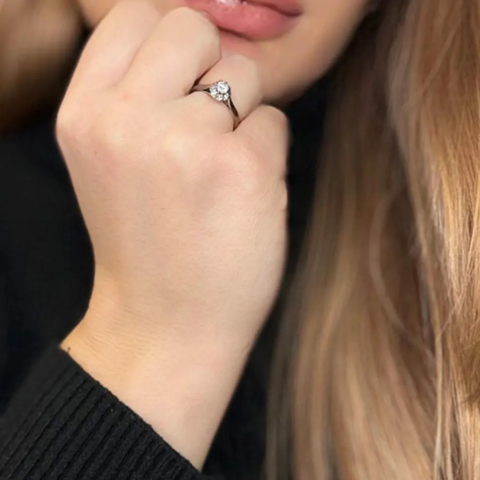 Solitaire Or Blanc Diamant