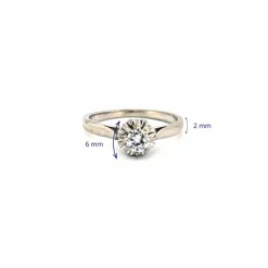 Solitaire Or Blanc Diamant