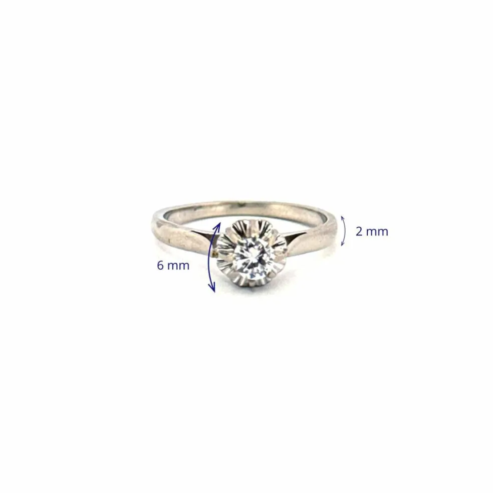 Solitaire Or Blanc Diamant