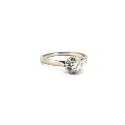 Solitaire Or Blanc Diamant