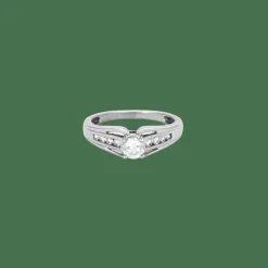 Solitaire or blanc diamant