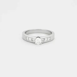 Solitaire or blanc diamant