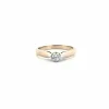 Solitaire or blanc diamant