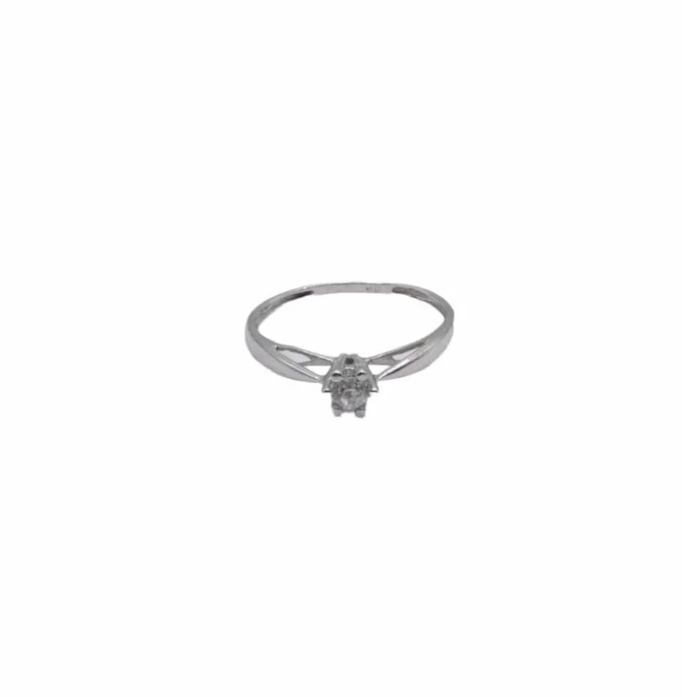 Solitaire Or Blanc Diamant