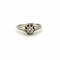 Solitaire or blanc diamant