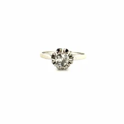 Solitaire Or Blanc Diamant