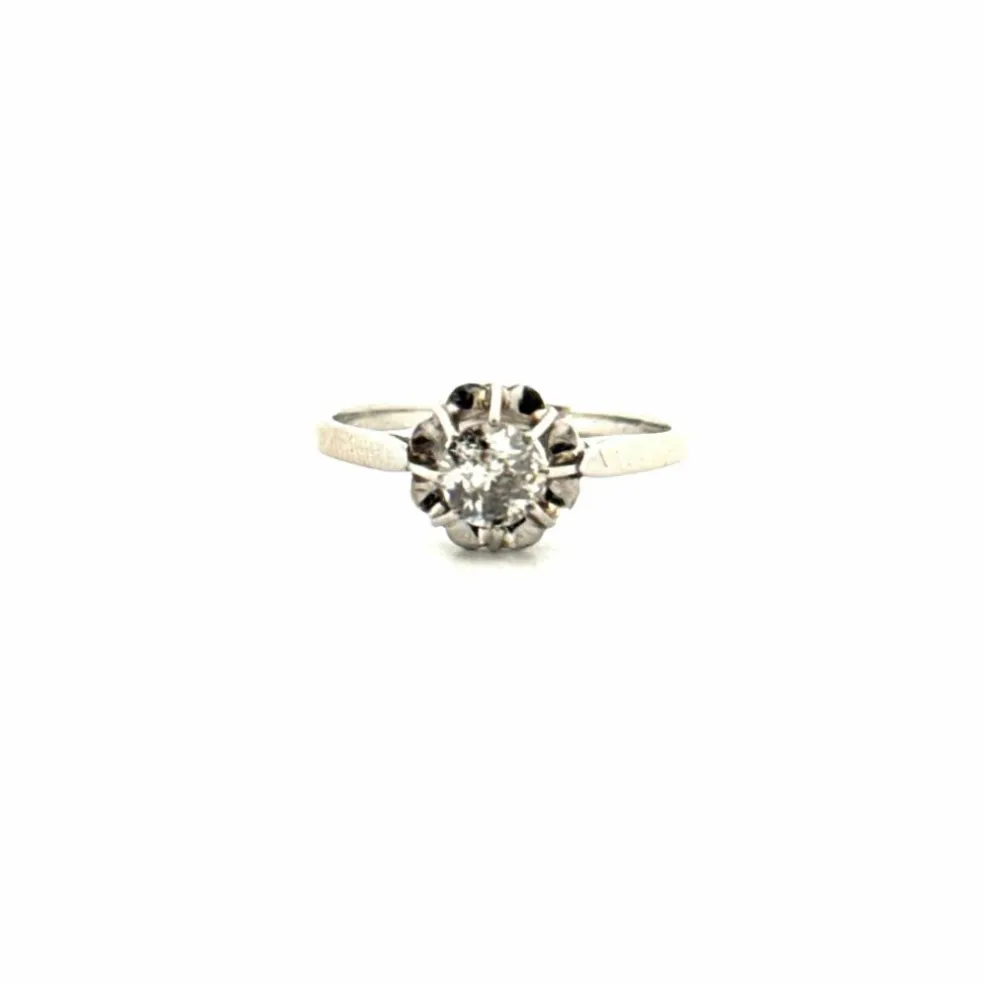 Solitaire Or Blanc Diamant