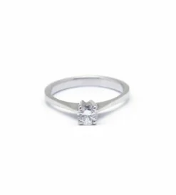 Solitaire or blanc diamant 0,30 carat