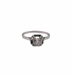 Solitaire Or Blanc Diamant