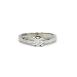 Solitaire or blanc diamant 0,37 carat