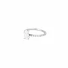 Solitaire or blanc diamant poire