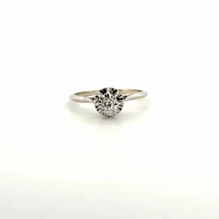 Solitaire Or Blanc Diamant