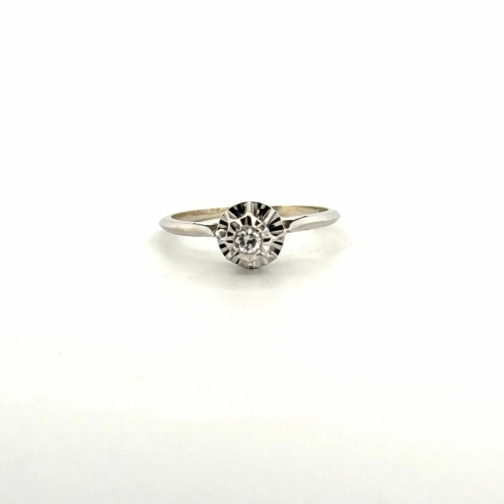 Solitaire Or Blanc Diamant