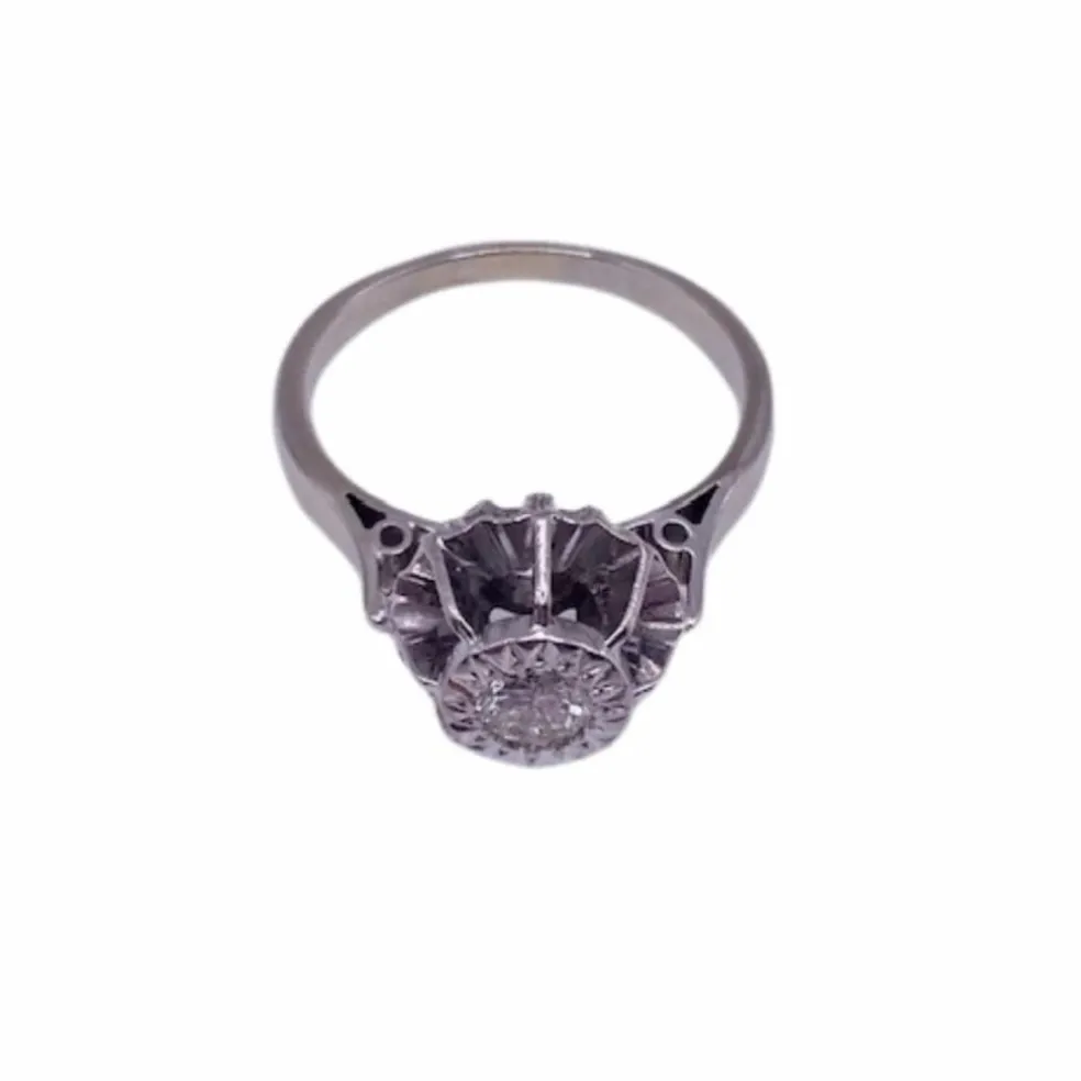 Solitaire Or Blanc Diamant