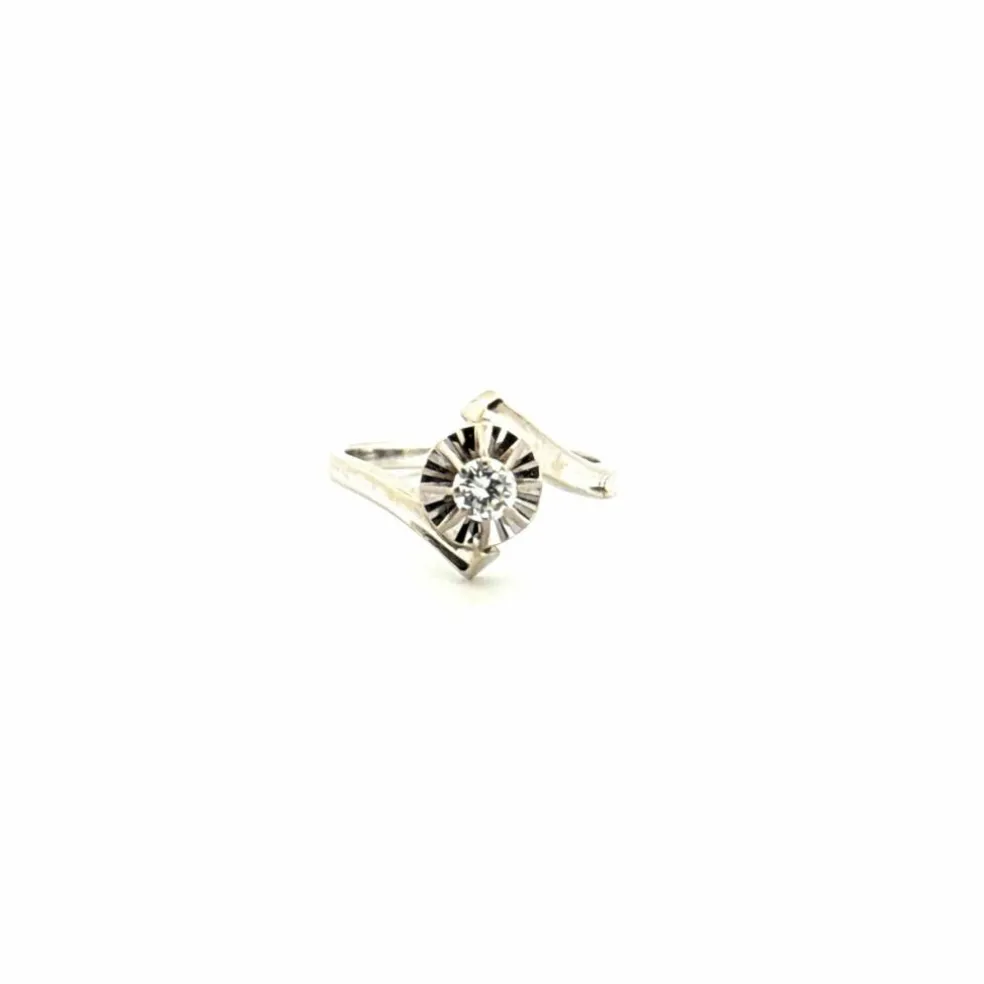 Solitaire Or Blanc Diamant