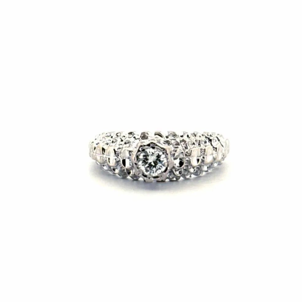 Solitaire Or blanc Diamants