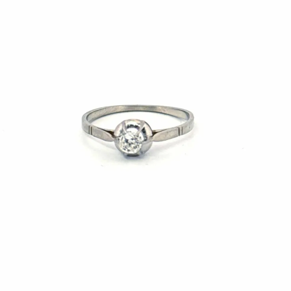Solitaire Or Blanc Diamant