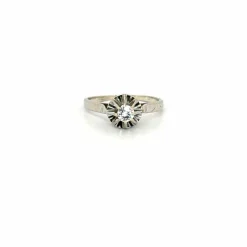 Solitaire Or Blanc Diamant