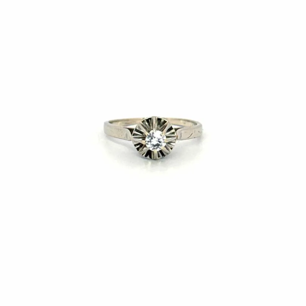 Solitaire Or Blanc Diamant