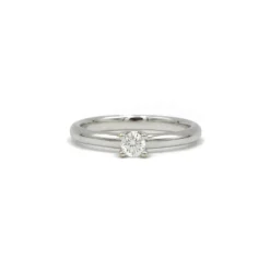 Solitaire or blanc diamant