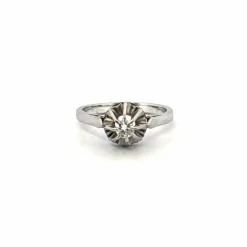 Solitaire or blanc diamant