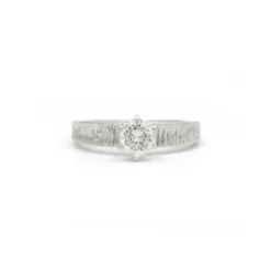 Solitaire or blanc diamant