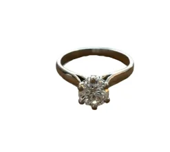 Solitaire Or blanc Diamant