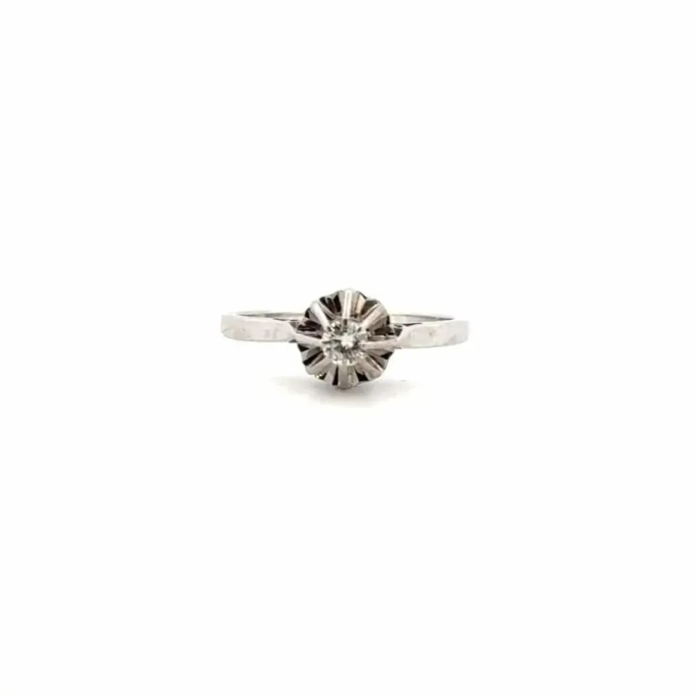 Solitaire or blanc diamants