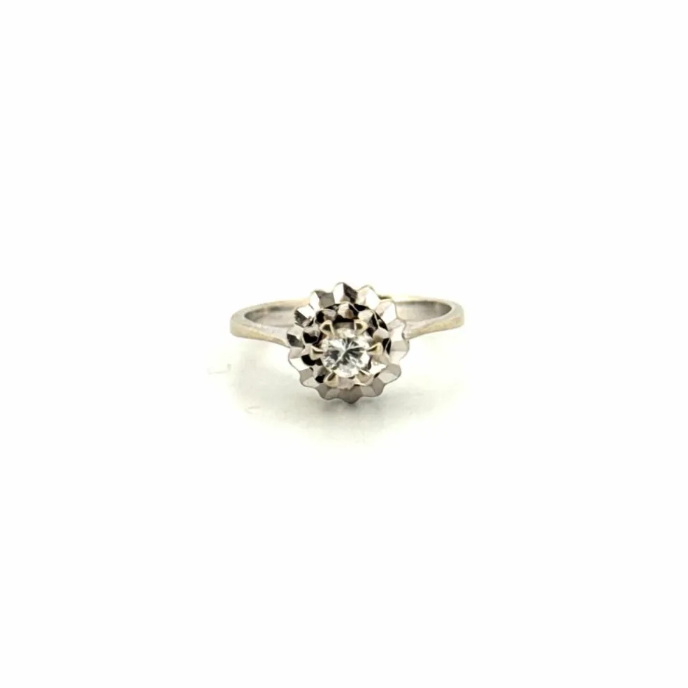 Solitaire Or Blanc Diamant