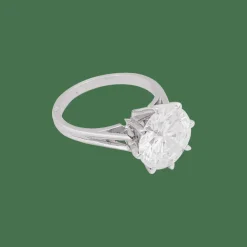Solitaire or blanc, diamant 4,02 carats.