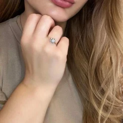 Solitaire or blanc diamant