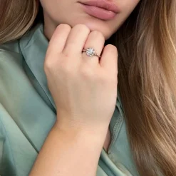 Solitaire or blanc diamant