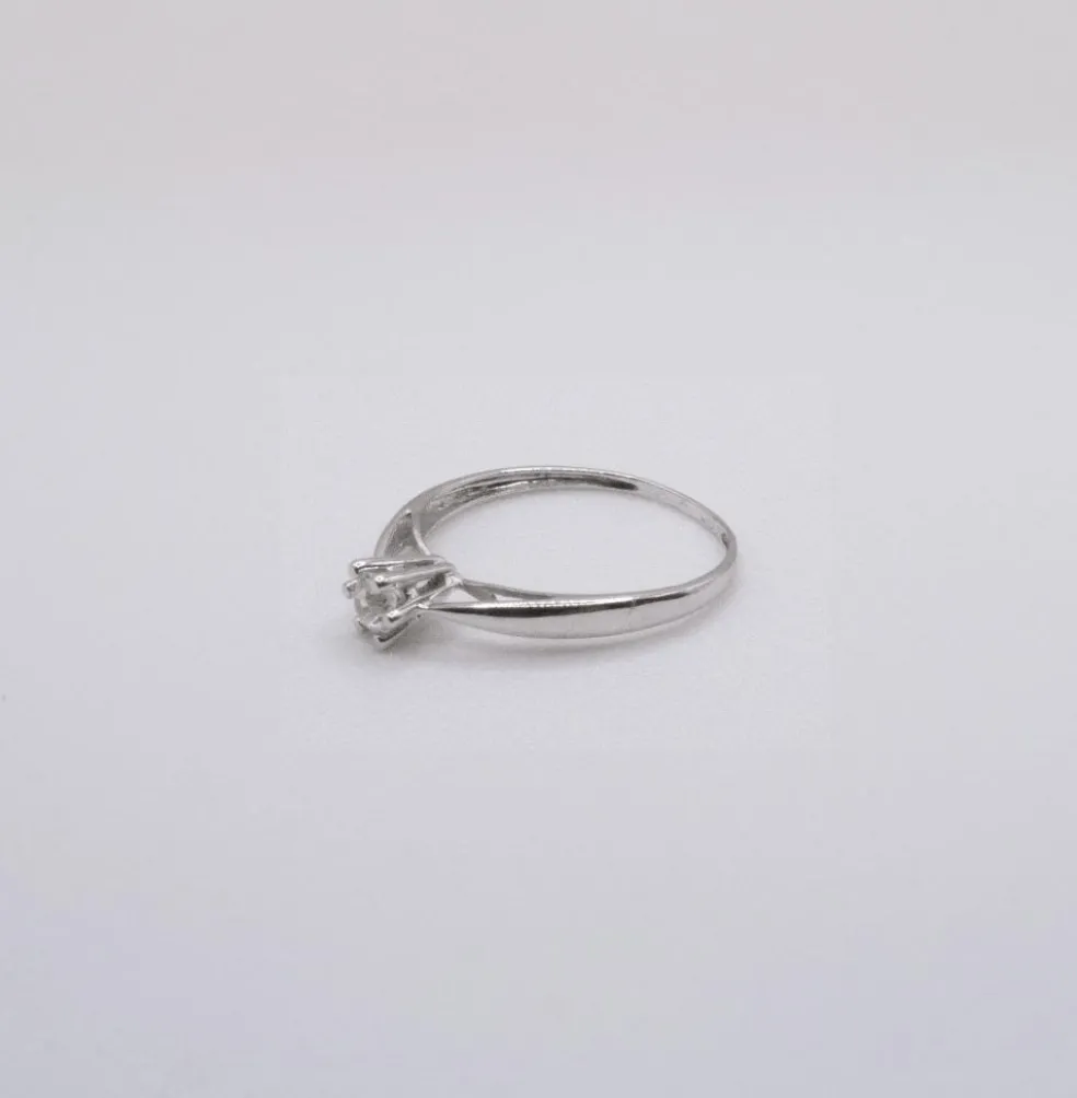 Solitaire Or Blanc Diamant