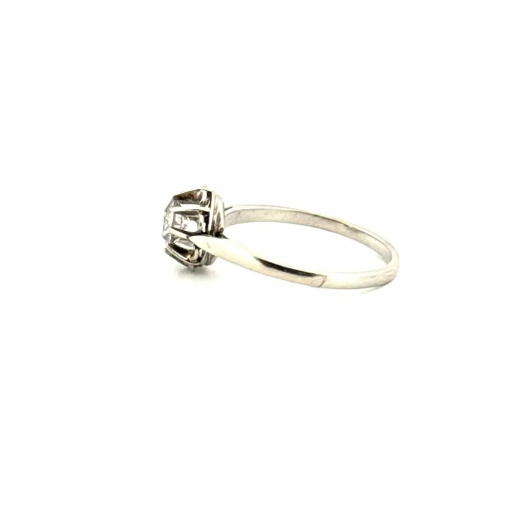 Solitaire Or Blanc Diamant