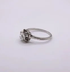 Solitaire Or Blanc Diamant