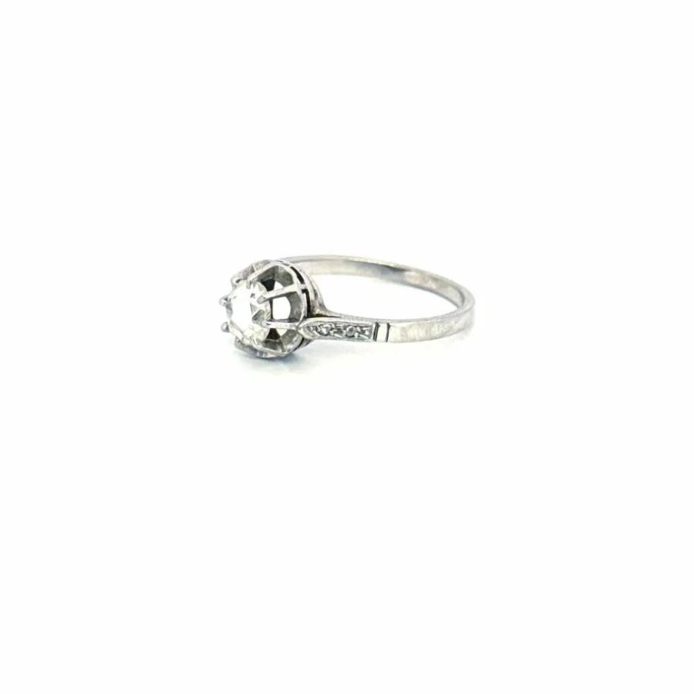 Solitaire Or Blanc Diamant