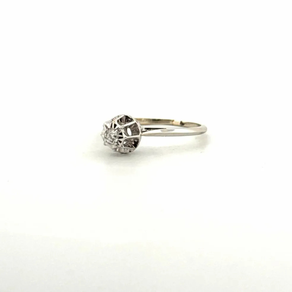 Solitaire Or Blanc Diamant