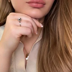 Solitaire or blanc diamant