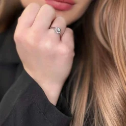Solitaire or blanc diamant