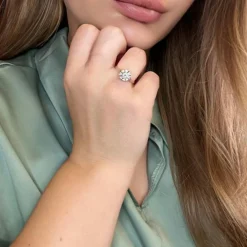 Solitaire or blanc diamant